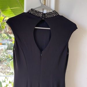 Eliza J Long Black Beaded Gown. Size 4p